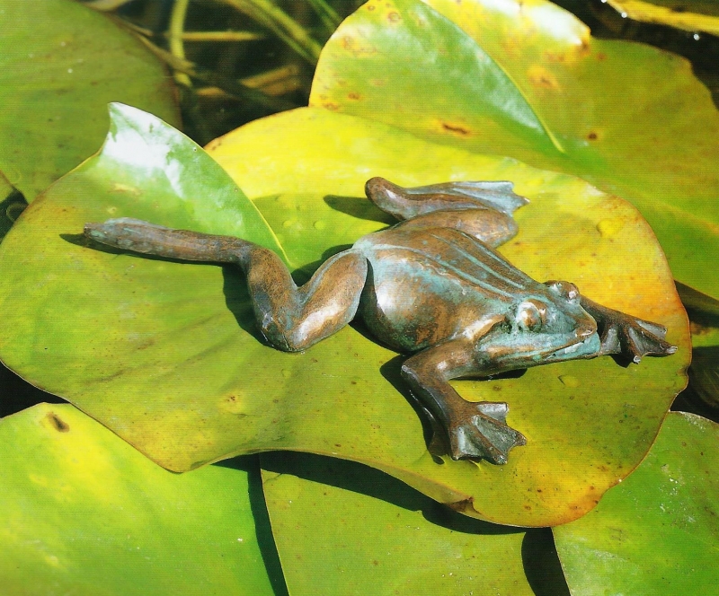 Bronzefigurenam und im Wasser