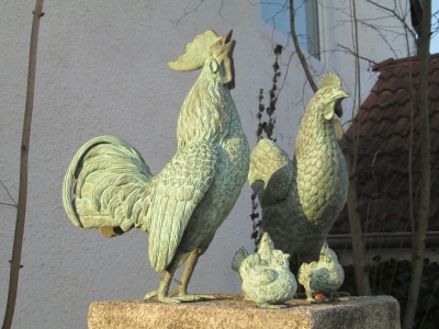 Rottenecker Bronzefigur Hahn