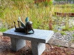 Rottenecker BronzefigurFee liegend mit Kleeblatt