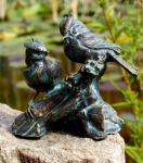 Rottenecker Bronzefigur Vogelpaar auf Bronzeast