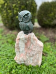 Rottenecker Bronzefigur Uhu Nachthuri klein auf Rosariosäule 50 cm
